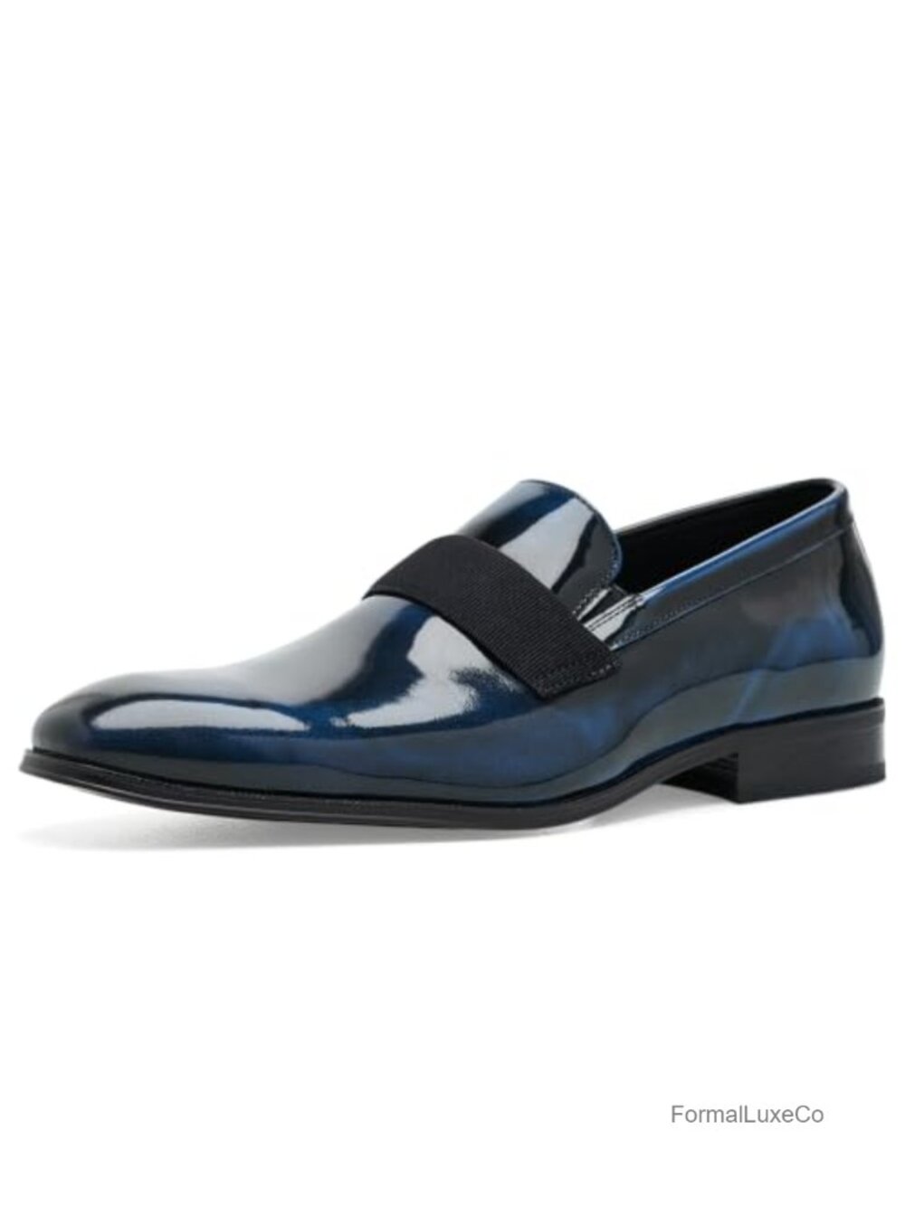 Florsheim Plain Toe Strap Slip-On Loafers Patent Leather Memory Foam